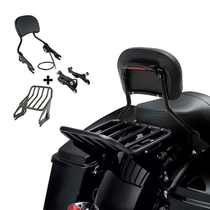 Detachable 2 Up Luggage Rack Sissy Bar Docking Kit Fit For Harley Touring 14-22 - Moto Life Products