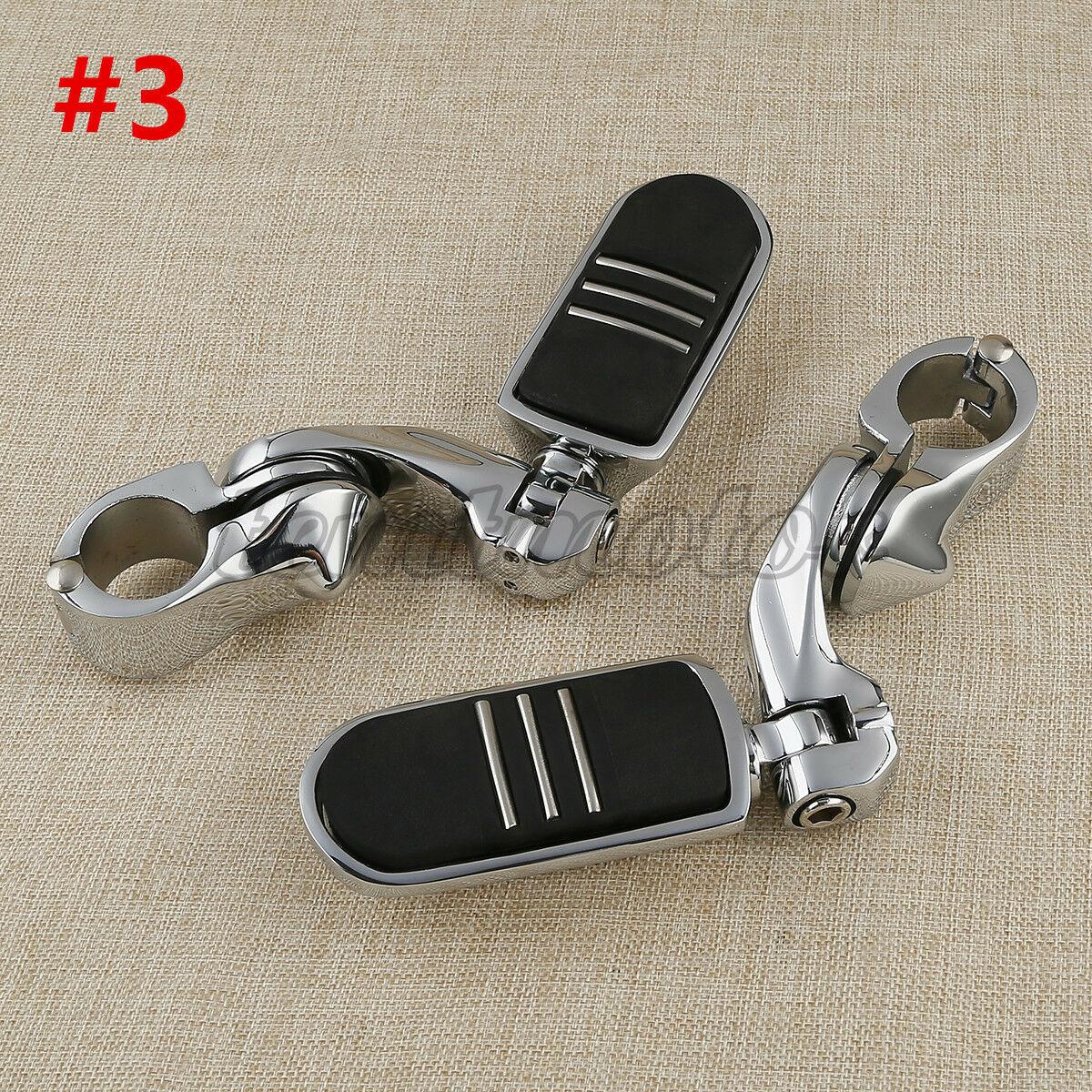 1-1/4" Short Angled Pegstreamliner Highway Engine Guard Foot Pegs For Harley - Chrome & Black