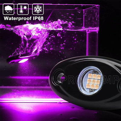 PSEQT Off-Road Purple LED Rock Lights For Jeep Truck ATV Boat Underbody Light - Moto Life Products