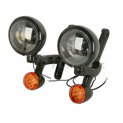 4.5" Auxiliary LED Spot Fog Light Turn Signal For Harley Street Tri Glide 94-13 - Moto Life Products