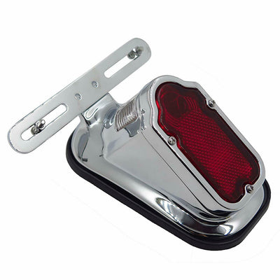 12V Motorcycle Metal Chrome Red Tombstone Brake Tail Light For Harley - Moto Life Products
