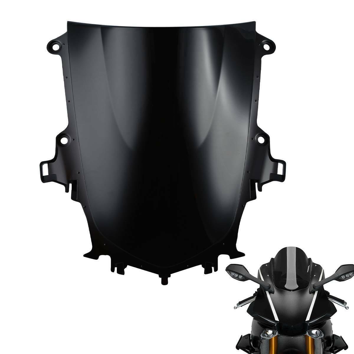 Black Dual Bubble Windscreen Windshield Fit For Yamaha YZF R1 2015-2019 2017 - Moto Life Products