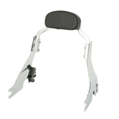 Short Black/Chrome Passenger Sissy Bar Backrest For Harley Sportster XL 04-22 19 - Moto Life Products