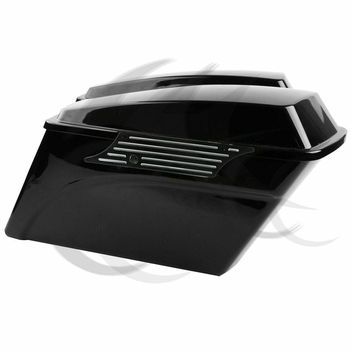 Black Saddlebag Latch Cover Face Fit For Harley Touring Road Electra Glide 93-13 - Moto Life Products