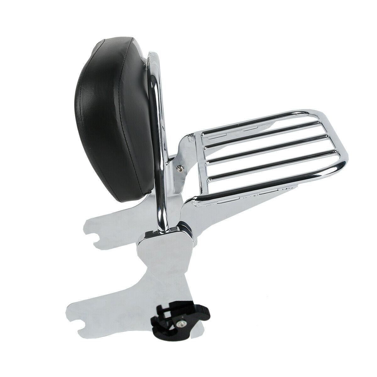 Chrome Backrest Sissy Bar Luggage Rack Docking Kit Fit For Harley Touring 97-08 - Moto Life Products