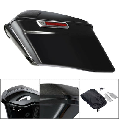 Vivid Black 4" Extended Hard Saddlebags W/Latch Fit For Harley CVO Touring 14-22 - Moto Life Products