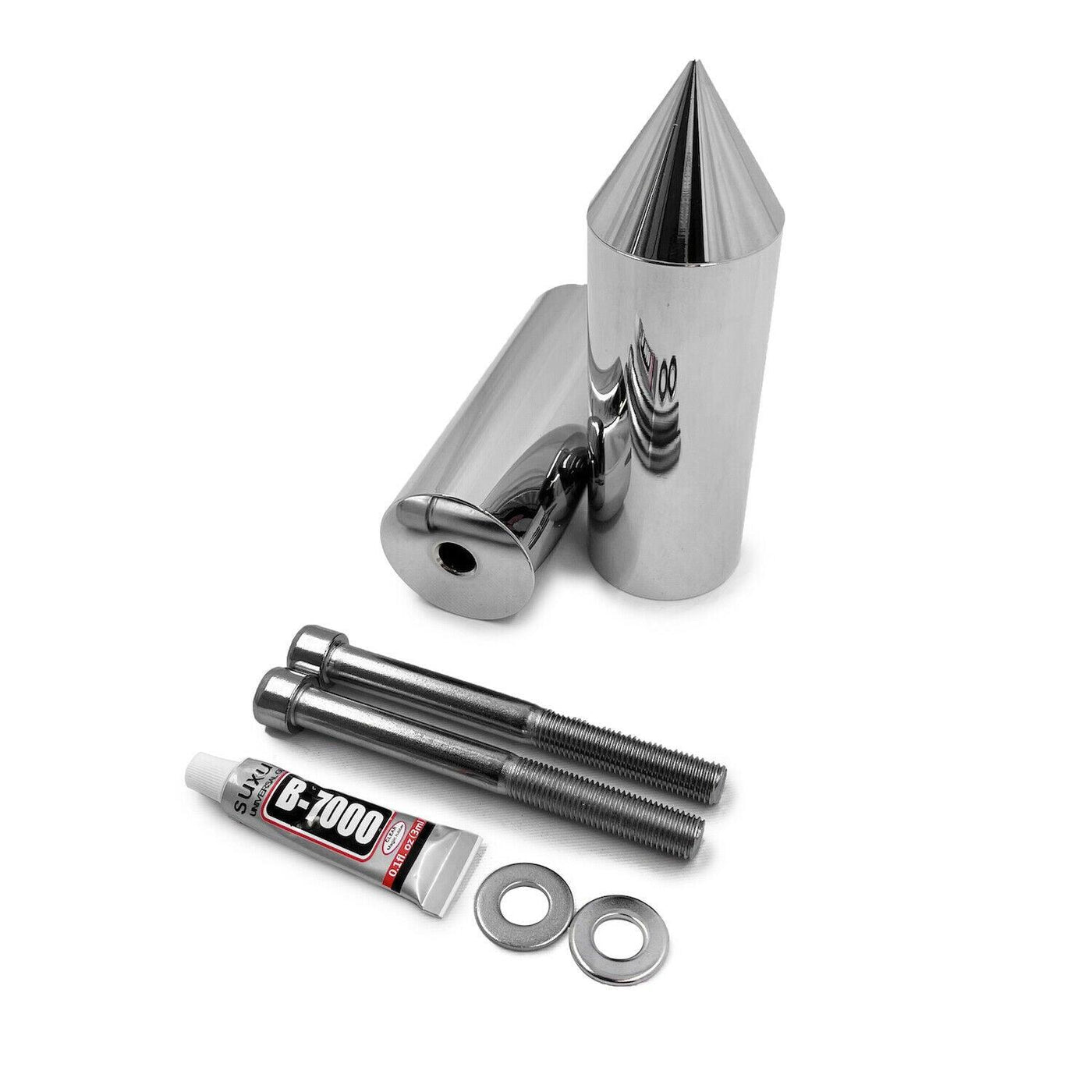 Chrome Extended Spike Frame Sliders Crash Protect For 91-98 Honda CBR 600 F2 F3 - Moto Life Products