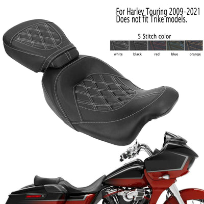 Two Piece Seat For Harley Touring Electra Road Street Glide Road King CVO 09-20 - Moto Life Products