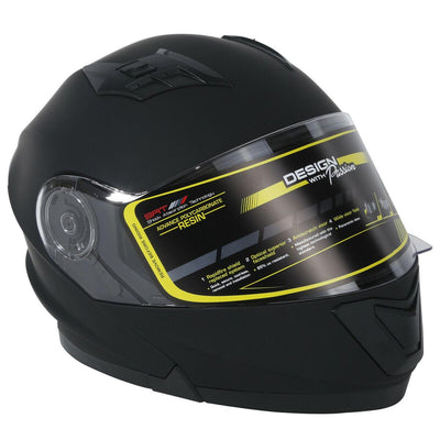 Matte Black DOT Dual Visor Full Face Flip Up Motorcycle Off-road Helmet M L XL - Moto Life Products
