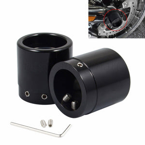 Pair Black Front Axle Nut Cover Cap Fit for Harley Touring Road Glide King 08-up - Moto Life Products