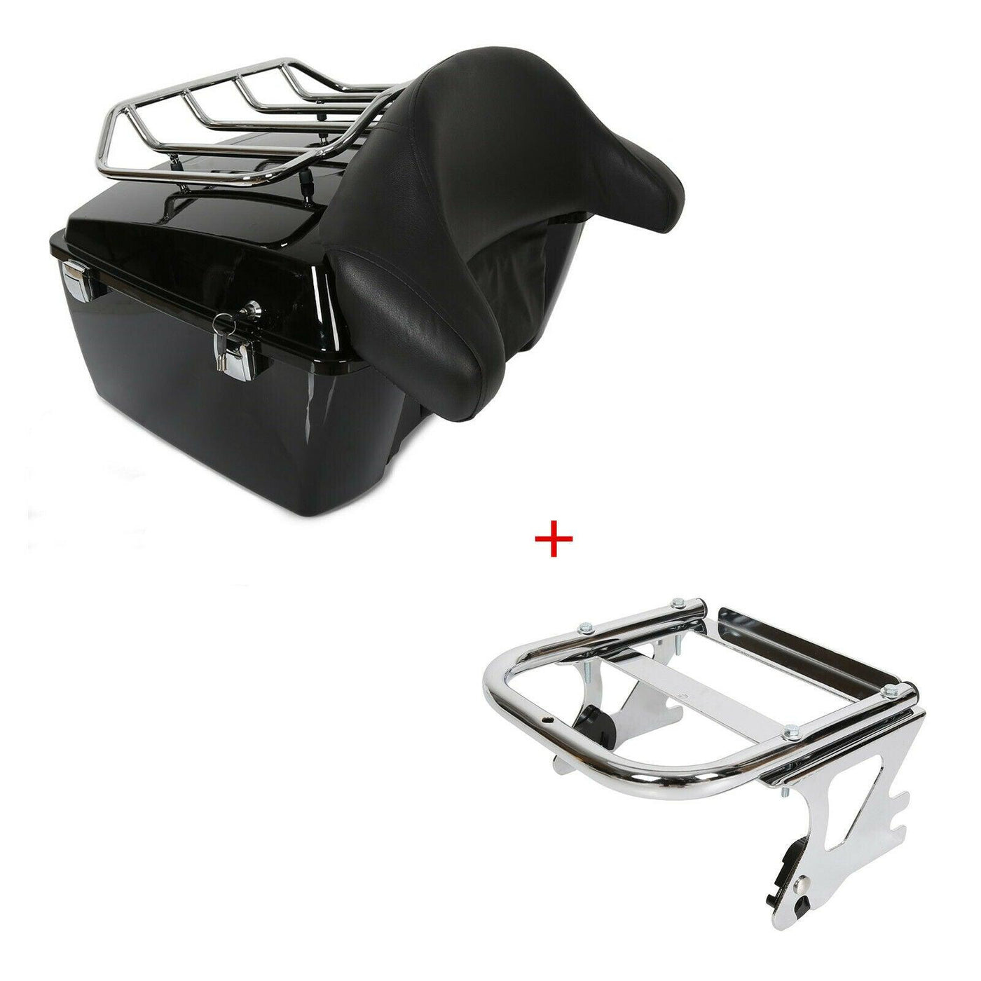 Painted King Tour Pack Pak Trunk W/ Two-up Mount Rack For Harley 97-08 Touring - Moto Life Products