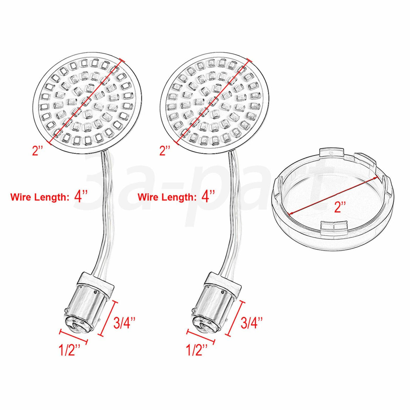 1157 LED Turn Signal Brake Light SMD Smoke Lens Fit for Harley Road Street Glide - Moto Life Products