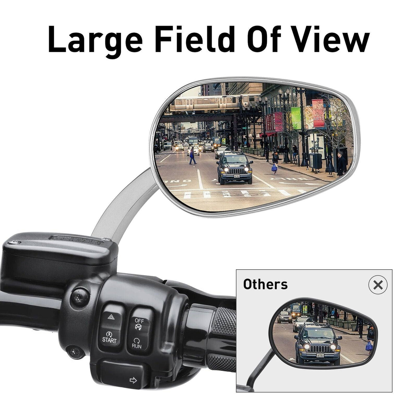 Universal 8mm Rearview Side Mirrors Fit For Harley Touring Electra Street Glide - Moto Life Products