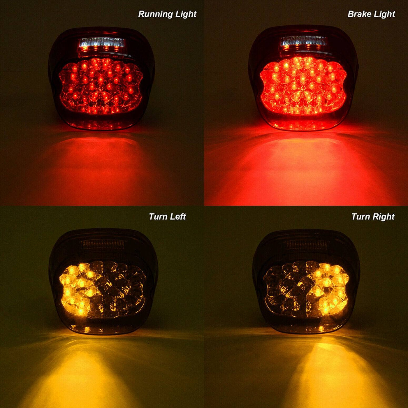 Red Lens LED Tail Light Brake Stop Turn Signal Lamp Fit for Harley Sportster XL - Moto Life Products