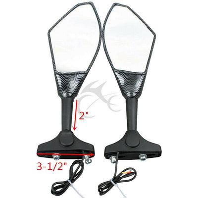 Carbon LED Turn Signal Rear Mirrors Fit For Honda CBR 600 RR 1000RR 04-11 05 06 - Moto Life Products