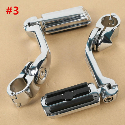Adjustable Highway Foot Pegs Peg 1 1/4" 32mm Long Angled Mount Kit For Harley - Moto Life Products