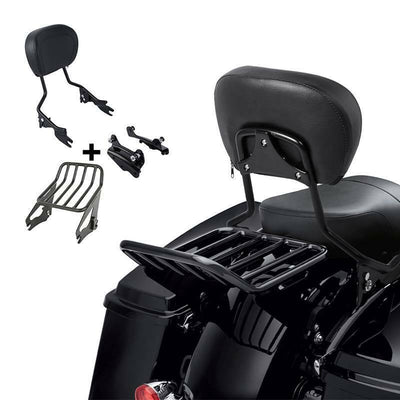 Sissy Bar Luggage Rack &4-Point Docking Kit Fit For Harley Touring Glide 2014-Up - Moto Life Products