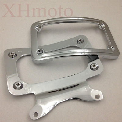 Chrome Laydown Curved License Plate Bracket For Harley Street Glide/Road Glide - Moto Life Products