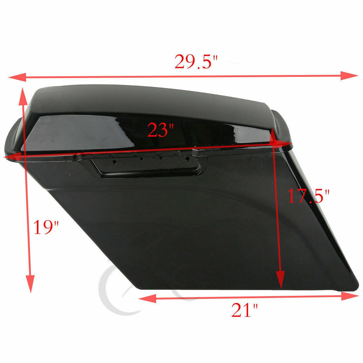 5" Stretched Extended Saddle Bags Trunk Fit For Harley Street Glide FLHX 93-13 - Moto Life Products