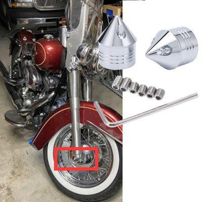 Chrome Front Axle Cap Nut Cover for Harley Davidson Sportster Dyna Touring CVO - Moto Life Products