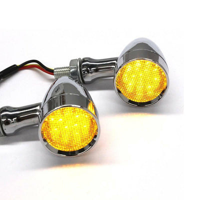 Chrome Motorcycle Bullet Turn Signal Lights For Harley Davidson Softail Springer - Moto Life Products