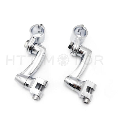 1 1/4"Long Angled Highway Engine Guard Bar Foot Peg Mount Kit For Harley Chrome - Moto Life Products