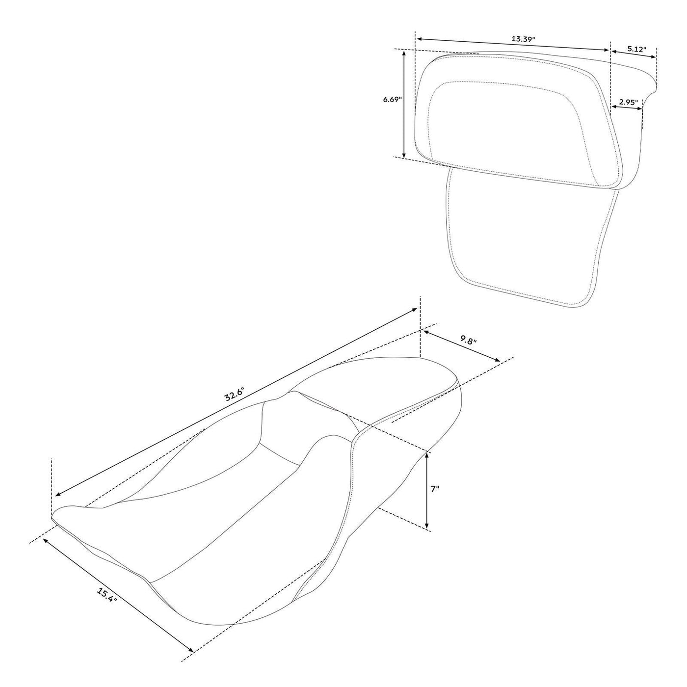 Driver Passenger Seat Backrest Pad Fit For Harley Street Road King Glide 2014-Up - Moto Life Products