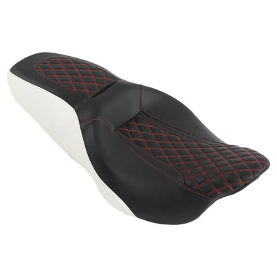 Black White Driver Passenger Seat Fit For Harley Touring Road King Glide 2009-Up - Moto Life Products