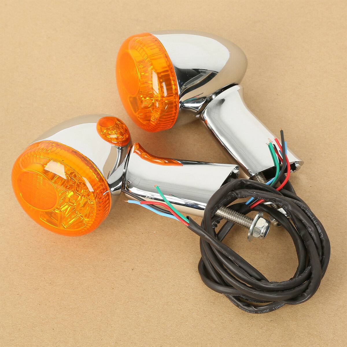 Rear Turn Signals LED Amber Light Fit For Harley Sportster XL883 1200 1992-UP US - Moto Life Products