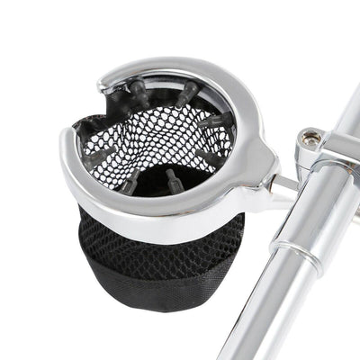 Universal Motorcycle Handlebar Cup Holder Chrome Drink Basket Fit For Harley - Moto Life Products