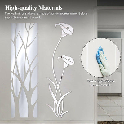 3D Mirror Tree Art Removable Wall Sticker Acrylic Mural Decal Home Room Decor - Moto Life Products