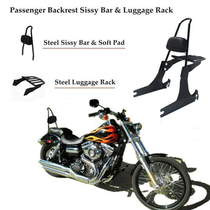 Passenger Backrest SissyBar Detachable Luggage Rack For Harley 02-19 Dyna Super - Moto Life Products