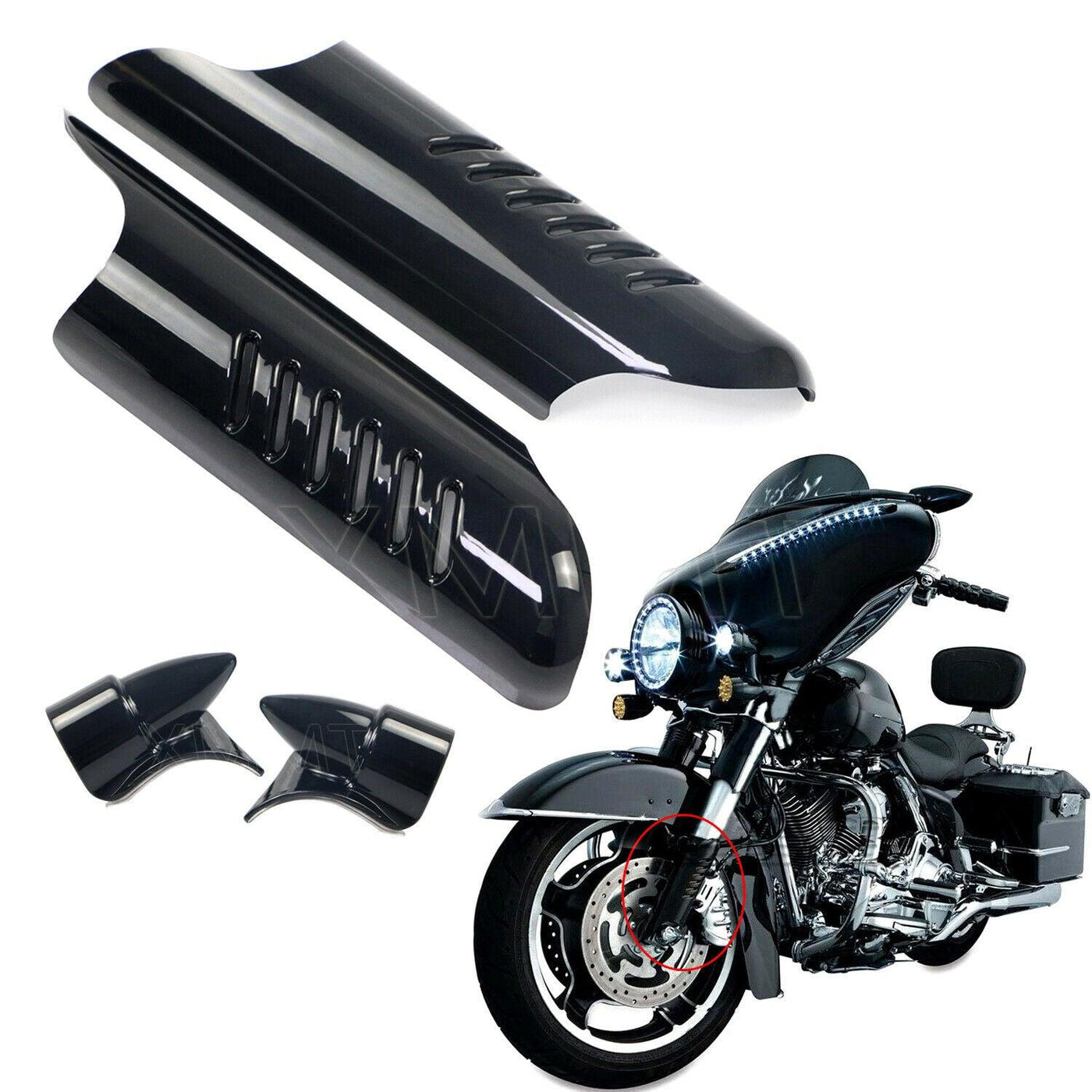 For Harley 00-13 Road King Electra Glide FLHX Fork Lower Leg Deflectors Cover US - Moto Life Products