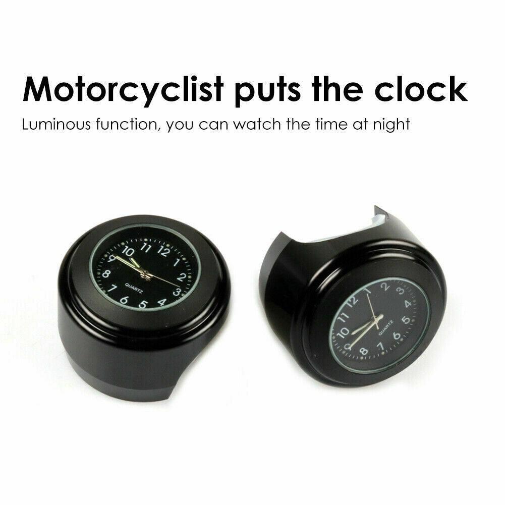 Waterproof 7/8" 1" Universal Motorcycle Motorbike Bike Handlebar Bar Mount Clock - Moto Life Products