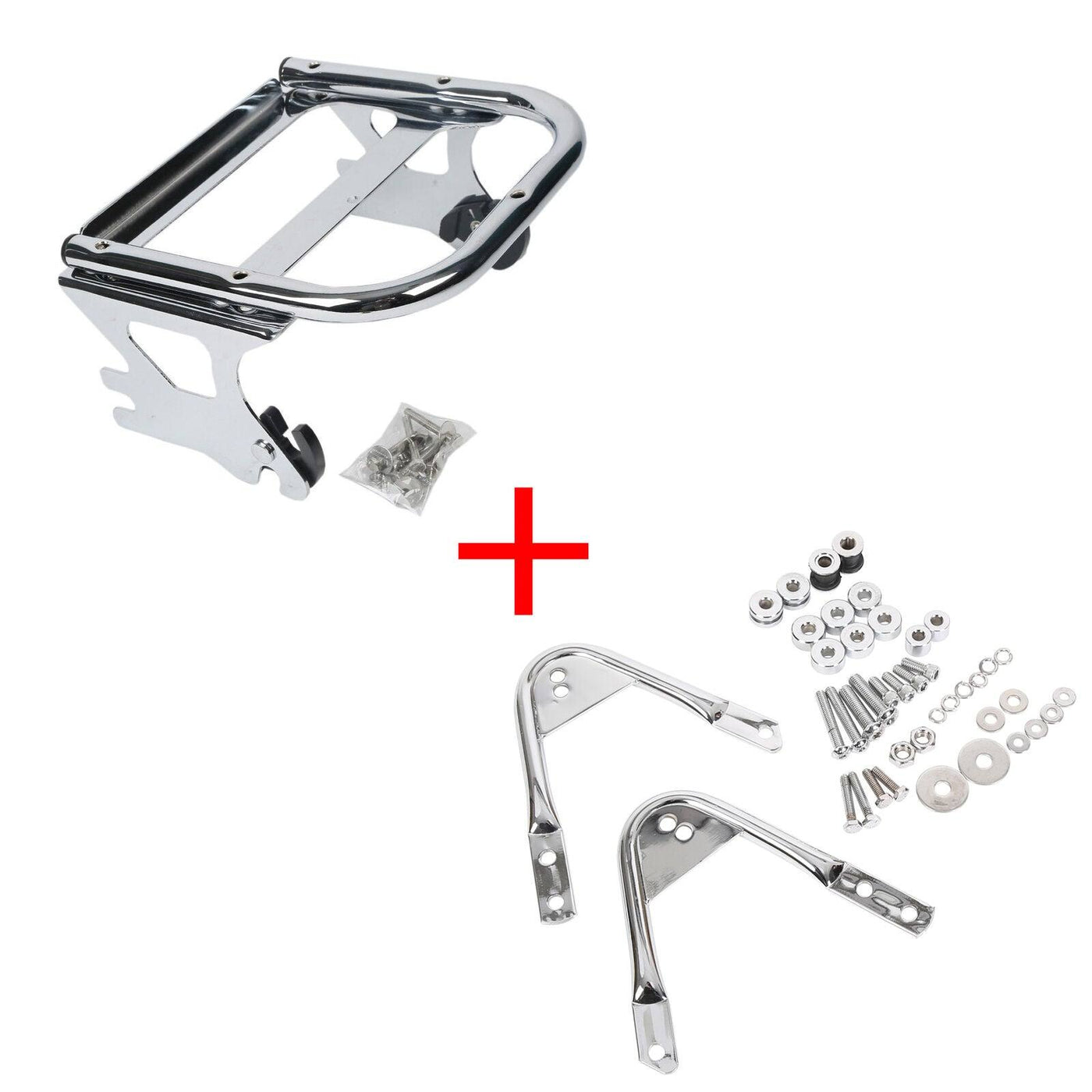 Detachable Two-Up Tour Pack Mount Luggage Rack +Docking For 97-08 Harley Touring - Moto Life Products