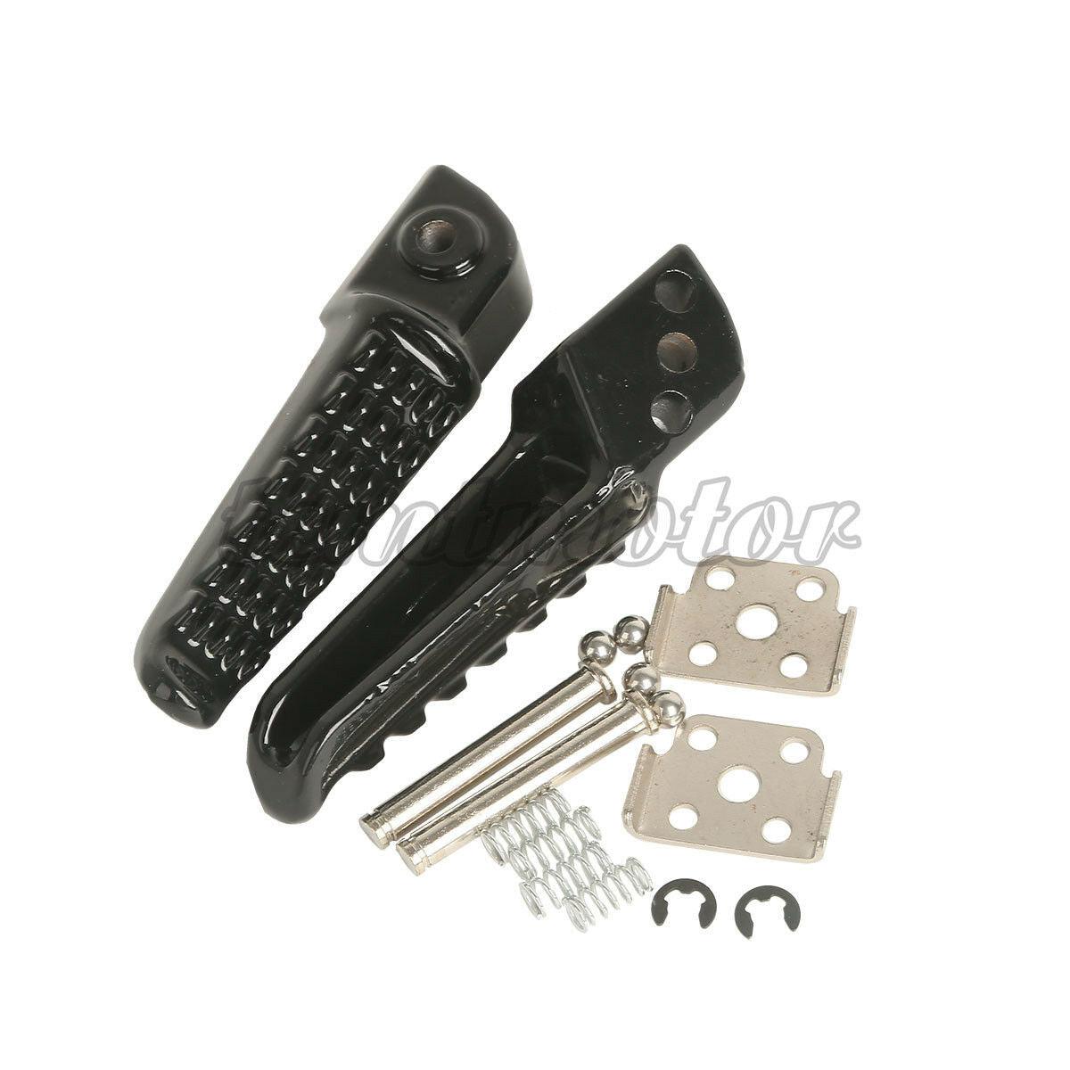 Black Rear Passenger Footrests Foot Pegs For Kawasaki ZX-6R ZX-9R 98-13 ZX636 - Moto Life Products