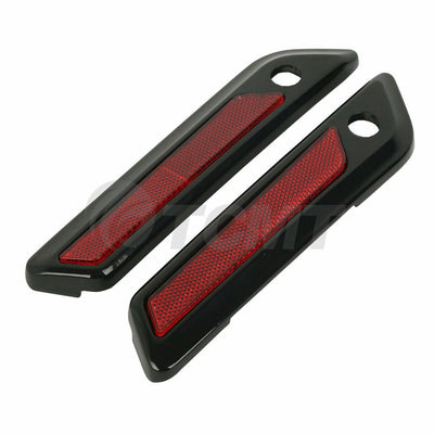 Black Saddlebag Hinge Latch Covers For Harley Touring Road King Glide 2014-2022 - Moto Life Products