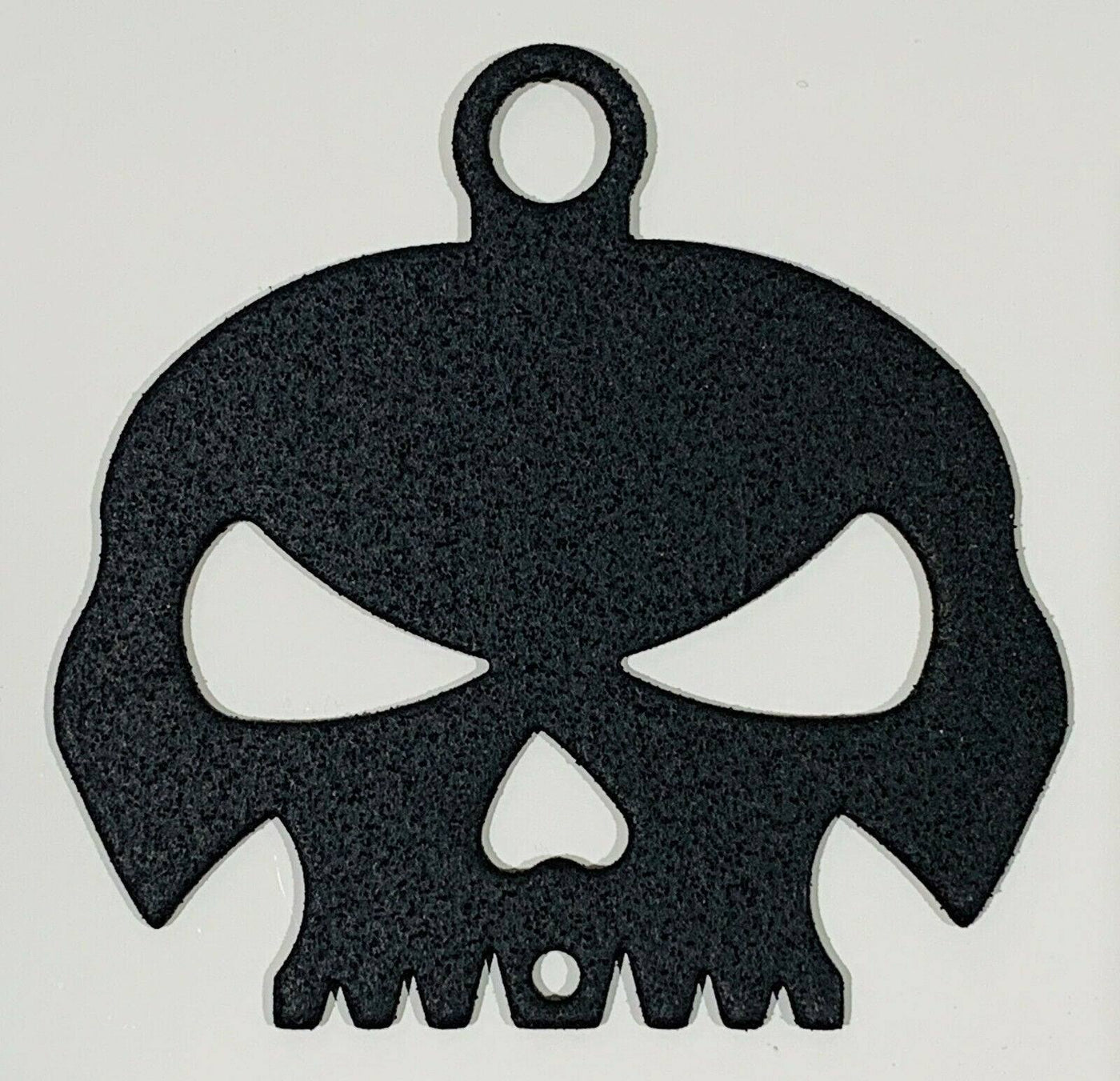 Textured Flat Black Skull Bell Hanger / Mount for Motorcycle Harley Bolt & Ring - Moto Life Products