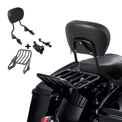 Sissy Bar Backrest Pad Luggage Rack + Docking Kit Fit For Harley Touring 2009-13 - Moto Life Products