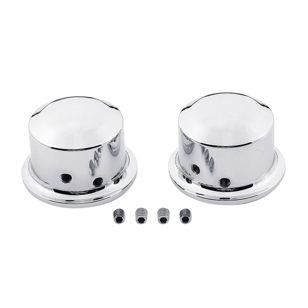 CNC Chrome Front Axle Nut Covers Bolt Set Fit For Harley Dyna Street Bob 08-17 - Moto Life Products