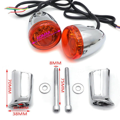 Amber Rear LED Running Brake Turn Signal Indicator Light For Harley XL 883 1200 - Moto Life Products