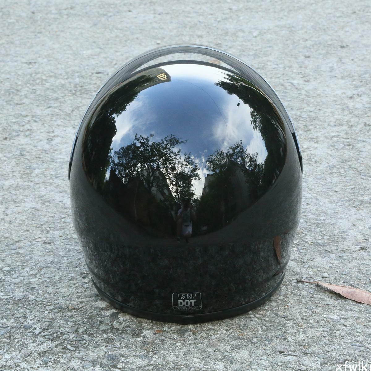Motorcycle DOT Adult Mirror Shield Gloss Black Full Face Street Helmet Size S - Moto Life Products