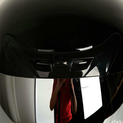 Motorcycle DOT Adult Mirror Shield Gloss Black Full Face Street Helmet S M L XL - Moto Life Products