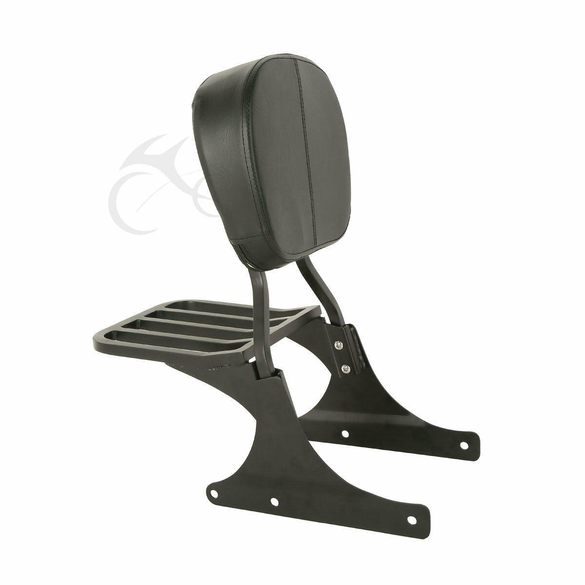 Black Rigid Backrest Sissy Bar Luggage Rack Fit For Harley Softail 1984-2005 - Moto Life Products