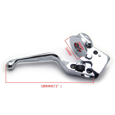 Chrome Clutch Lever w/ Mount Bracket For Harley Dyna Touring Softail Sportster - Moto Life Products
