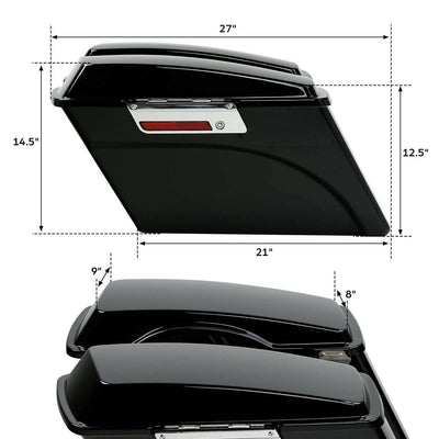 Saddle Bags w/ Lid & Latch Keys Saddlebag Trunk Fit For Harley Softail Touring - Moto Life Products