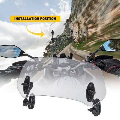 Adjustable Clip-On Windshield Extension Spoiler Windscreen Deflector Motorcycle - Moto Life Products
