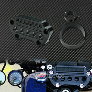 Front Indicator Handlebar Clamp Cover + Side Speedometer Bracket Fit For Harley - Moto Life Products