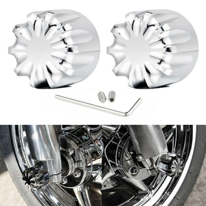 Chrome Front Axle Cap Nut Cover Fit for Harley Touring Electra Road Street Glide - Moto Life Products