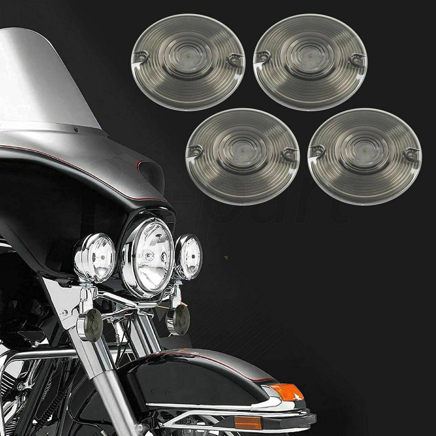 4X Smoked Turn Signal Light Cover fit for Harley Electra Street Glide Road King - Moto Life Products